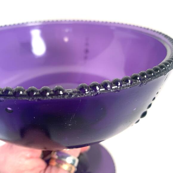 Antique Amethyst Purple Compote Pedestal Serving Dish - Picture 6 of 11